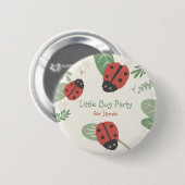 Kleine Marienkäfer-Kinderparty-Gast-Button-Geschen Button (Vorne & Hinten)