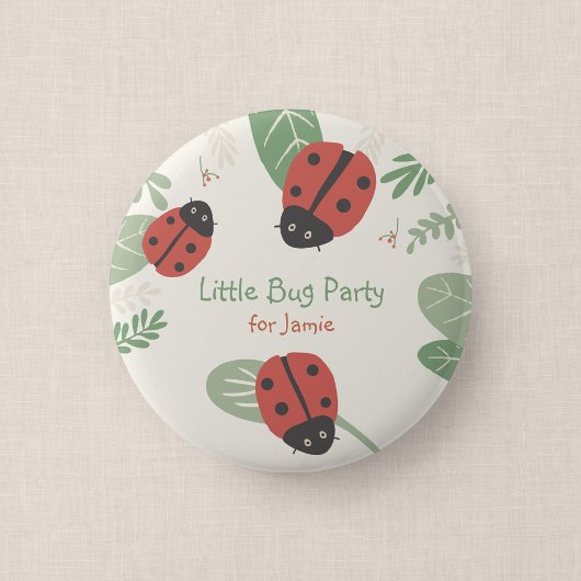 Kleine Marienkäfer-Kinderparty-Gast-Button-Geschen Button