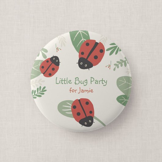 Kleine Marienkäfer-Kinderparty-Gast-Button-Geschen Button