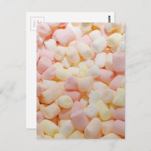 Kleine Marshmallows Postkarte (Vorne/Hinten)