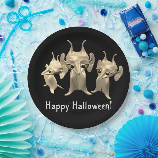 Kleine Marsianer, glückliches Halloween, personali Pappteller (Party)
