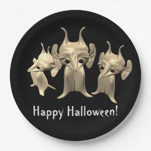 Kleine Marsianer, glückliches Halloween, personali Pappteller