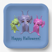 Kleine Marsianer, glückliches Halloween, personali Pappteller (Vorderseite)