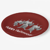 Kleine Marsianer, glückliches Halloween, personali Pappteller (Schrägansicht)