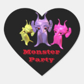 Kleine Marsianer, personalisiert für Kinder. Herz-Aufkleber (Vorderseite)