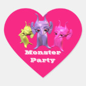 Kleine Marsianer, personalisiert für Kinder. Herz-Aufkleber (Vorderseite)