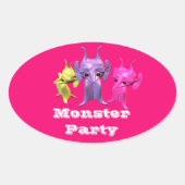 Kleine Marsianer, personalisiert für Kinder. Ovaler Aufkleber (Vorderseite)