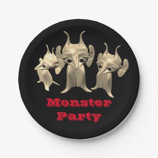 Kleine Marsianer, personalisiert für Kinder. Pappteller (Vorderseite)