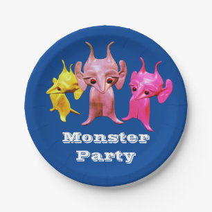 Kleine Marsianer, personalisiert für Kinder. Pappteller