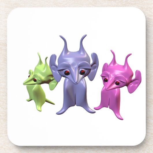 Kleine Martians Getränkeuntersetzer (Vorderseite)