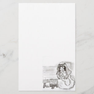 Kleine Mary-und Baby-Jesus-Skizze Briefpapier