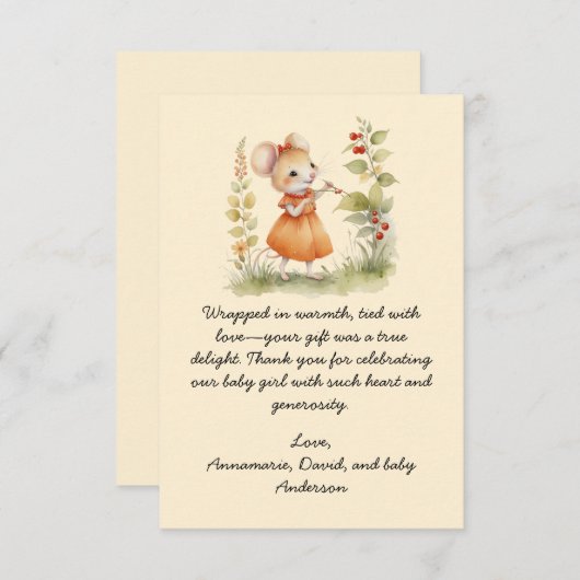 Kleine Maus Baby Dusche Danke (Vorne/Hinten)