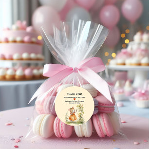 Kleine Maus Baby Girl Babydusche   Runder Aufkleber