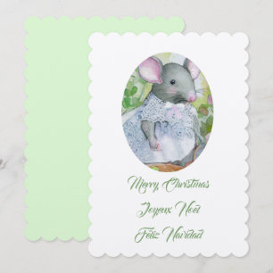 Kleine Maus, Frohe Weihnachts-Einladung Einladung