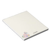 Kleine Maus halten floralen Notepad IHRER Name Notizblock (angewinkelt)