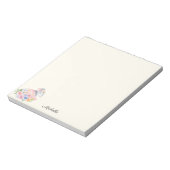 Kleine Maus halten floralen Notepad IHRER Name Notizblock (Rotiert)