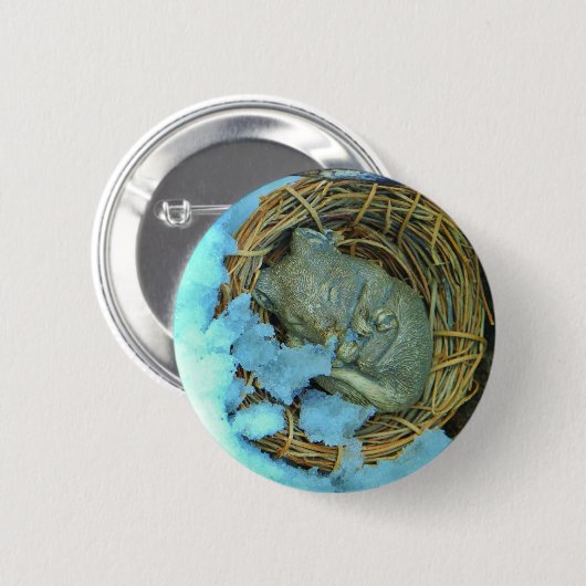 Kleine Maus im Schnee Button (Vorne & Hinten)