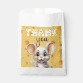 Kleine Maus in Käse Baby Dusche Danke Geschenktütchen (Vorderseite)