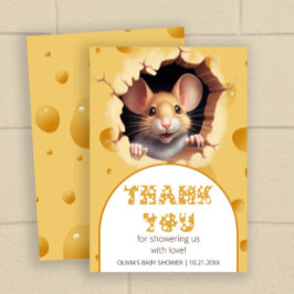 Kleine Maus in Käse Baby Dusche Danke Karte