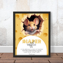 Kleine Maus in Käse Baby Duwer Windelpreisraffiner Poster
