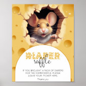 Kleine Maus in Käse Baby Duwer Windelpreisraffiner Poster (Vorne)