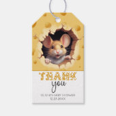 Kleine Maus in Käse Danke Geschenkanhänger (Vorderseite)