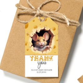 Kleine Maus in Käse Danke Geschenkanhänger