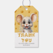 Kleine Maus in Käse Danke Geschenkanhänger (Vorderseite)