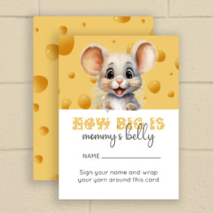 Kleine Maus in Käse wie groß ist Mama's Bauch Begleitkarte