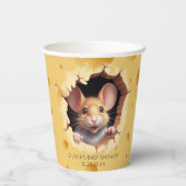 Kleine Maus in Käsedusche Pappbecher (Rückseite)