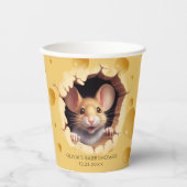 Kleine Maus in Käsedusche Pappbecher (Vorderseite)