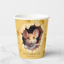 Kleine Maus in Käsedusche Pappbecher