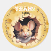 Kleine Maus in Käsedusche Runder Aufkleber (Vorderseite)