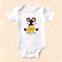 Kleine Maus mit Käse Baby Strampler