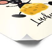 Kleine Maus mit Käse Fotodruck (Ecke)