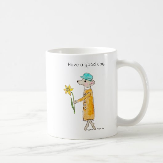Kleine Maus mit Narzisse Kaffeetasse (Rechts)
