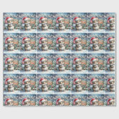 Kleine Maus personalisieren Name Mädchen Weihnacht Geschenkpapier (Flach)