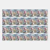 Kleine Maus personalisieren Name Mädchen Weihnacht Geschenkpapier Set (Vorderseite 3)