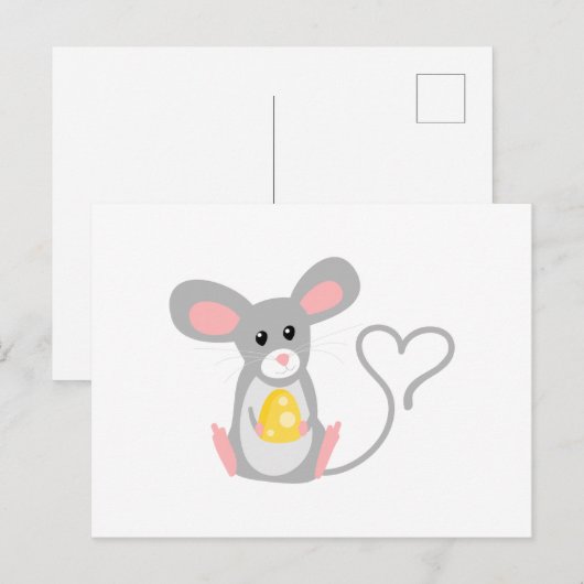 Kleine Maus Postkarte (Vorne/Hinten)