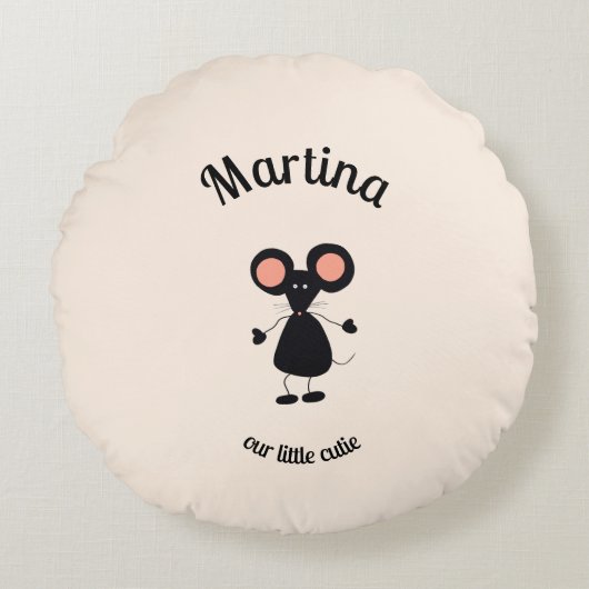 Kleine Maus Rundes Kissen (Vorderseite)