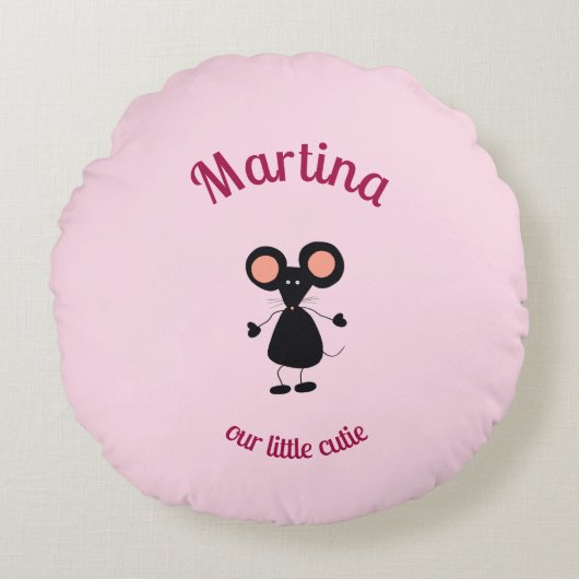 Kleine Maus Rundes Kissen (Vorderseite)