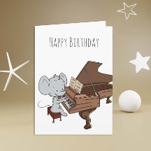 Kleine Maus spielen Klavier Happy Geburtstag
