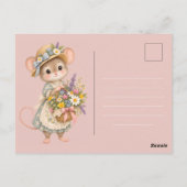 Kleine Maus Wildblumenkorb Postkarte (Rückseite)