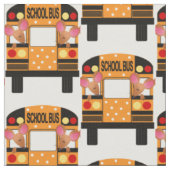 Kleine Mäuse, die Schoolbuses reiten Stoff (Nahaufnahme)