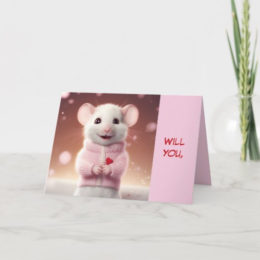 KLEINE MAUSVALENTINKARTE DANKESKARTE (Vorderseite)