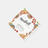 Kleine Meatball Italienische Food Baby Dusche Serviette (Ecke)