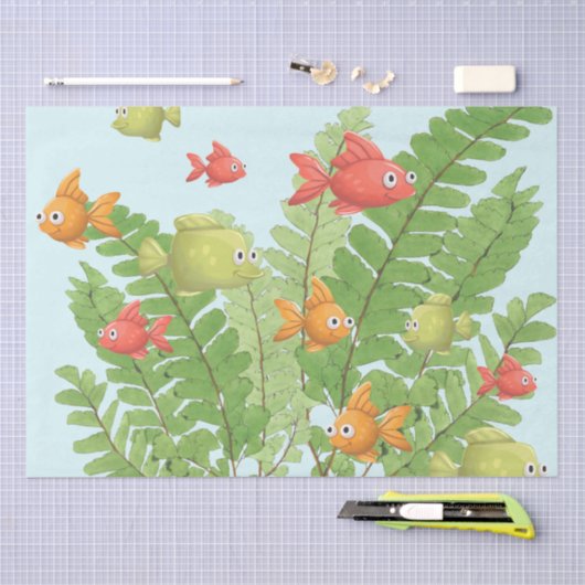 Kleine Meeresalgen Farbiger Ozean Entdeckungsreise Seidenpapier (Handwerk)