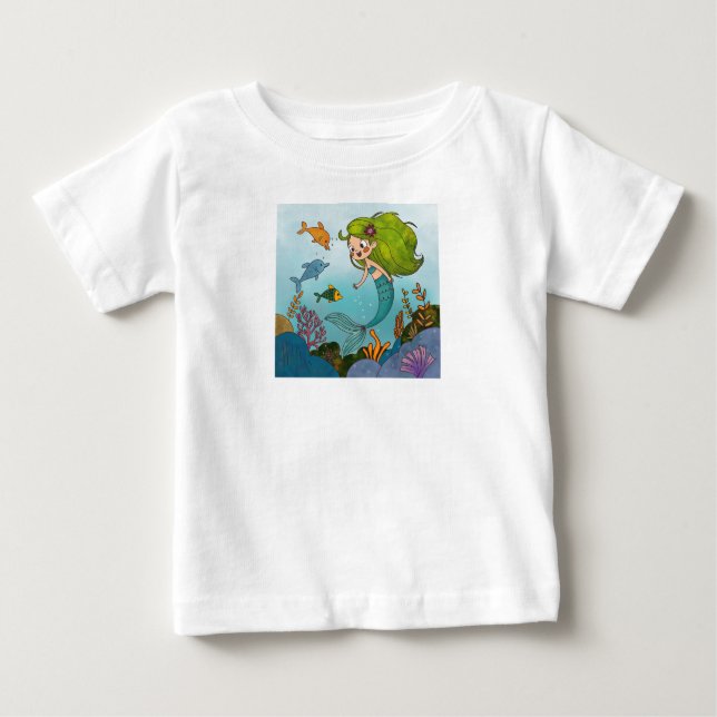 Kleine Meerjungfrau Baby T-shirt (Vorderseite)