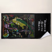 Kleine Meerjungfrau Hexe farbenfroh Strandtuch (Vorderseite)