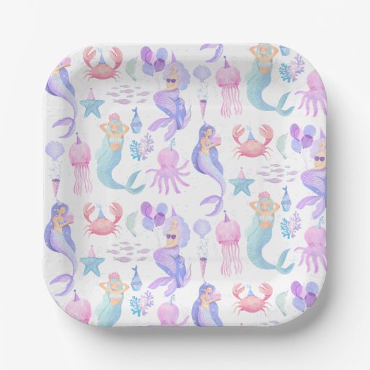 Kleine Meerjungfrau Magisch unter dem Meer Geburts Pappteller (Vorderseite)